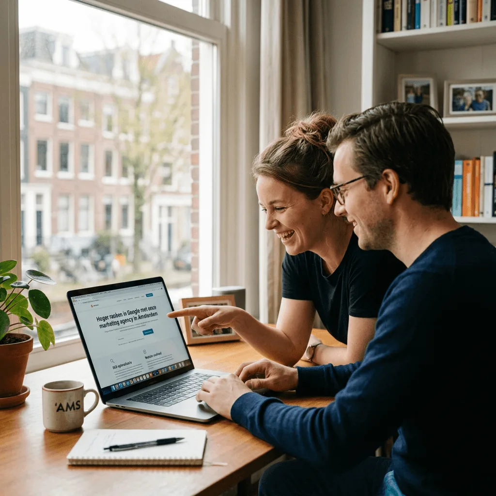 SEO specialisten werken samen aan zoekmachineoptimalisatie