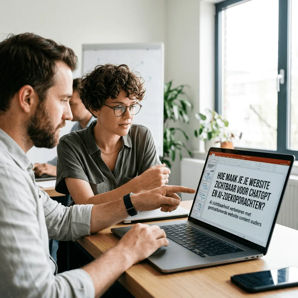 Team bespreekt hoe een website zichtbaar wordt voor ChatGPT en AI-zoekmachines